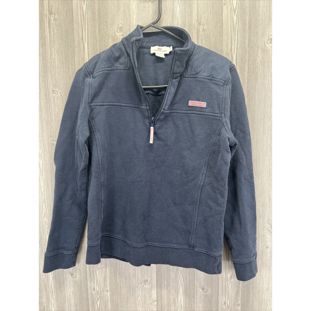 Vineyard Vines Marthas Vineyard Womens Navy Blue‎ S Pullover Sweater 1/4 Zip